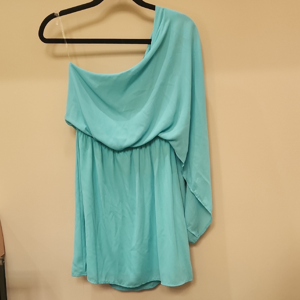 Caramela One-Shoulder Turquoise Blouse